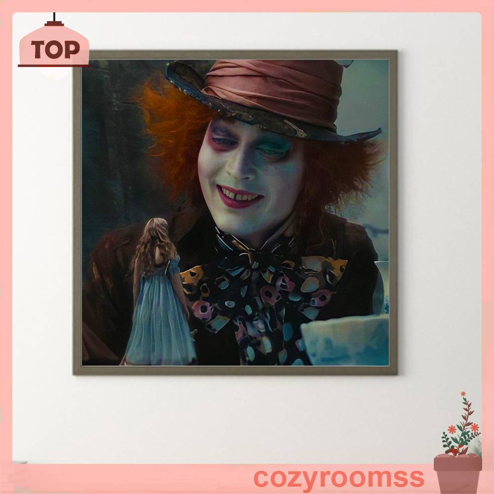 Bộ Tranh Đính Đá 5D Họa Tiết Alice in Wonderland Độc Đáo DIY Dùng Trang Trí Nhà Cửa