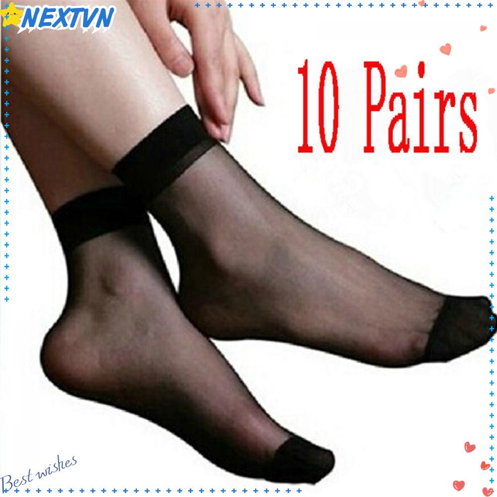 NEXTVN Set 10 Đôi Vớ Lụa Siêu Mỏng Thời Trang Mùa Hè Cho Nữ