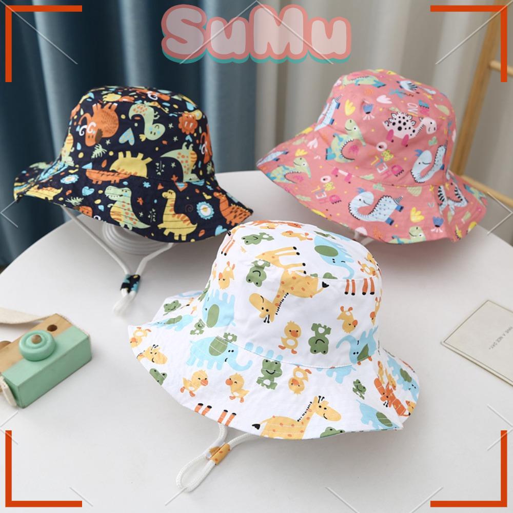 Nón Tai Bèo Chống Nắng Vải Cotton In Hoạt Hình Chống Tia UV Thời Trang Mùa Hè Cho Bé Từ 2-4 Tuổi