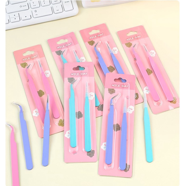 Set 2 Nhíp Gắp Bằng Thép Không Gỉ Dùng Cho Sổ Tay DIY