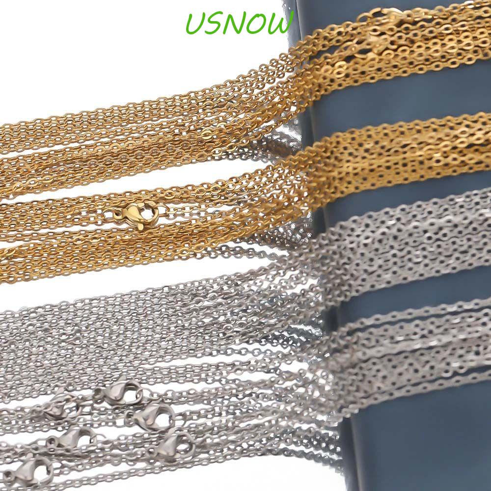 USNOW Dây Chuyền Bằng Thép Không Gỉ Màu Sắc Bạc Kèm Móc Tôm Hùm Độc Đáo DIY