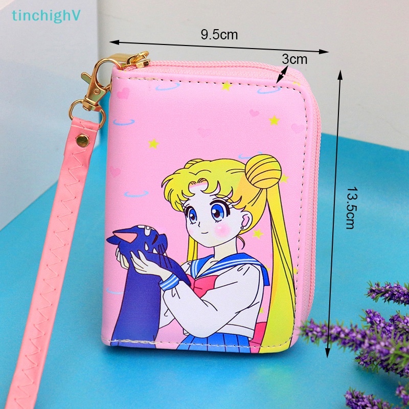 [TinchighV] Ví Ngắn Cầm Tay Mini Có Dây Kéo Họa Tiết Hoạt Hình Dễ Thương Tươi Mới Cho Nữ Sinh