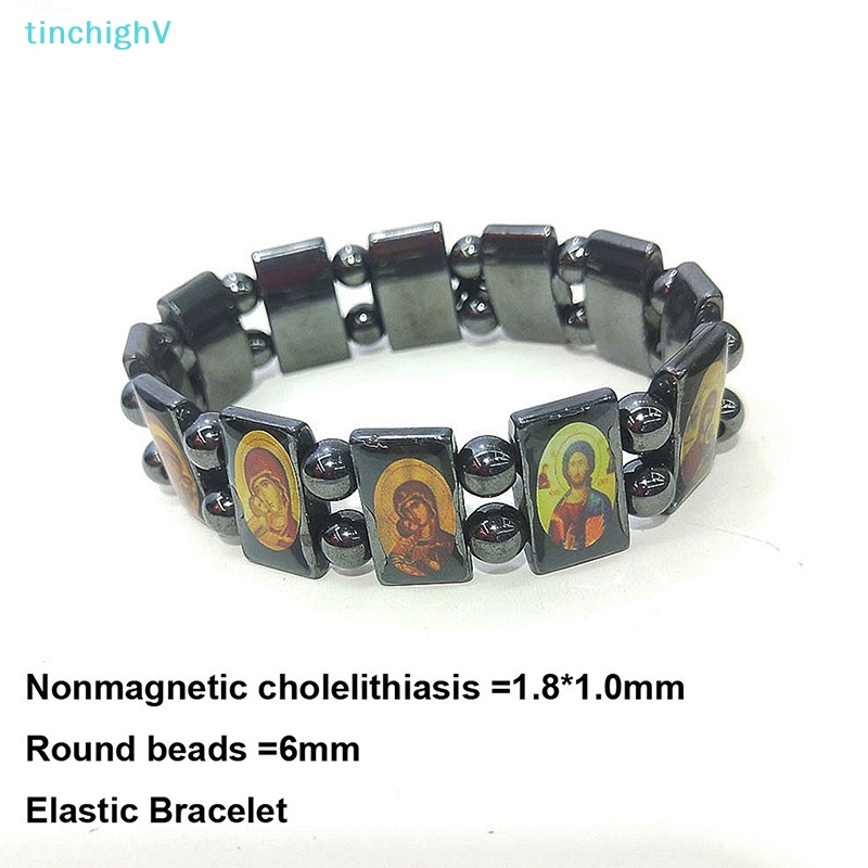 [TinchighV] Vòng Đeo Tay Đá Hematite Màu Đen Từ Tính Chăm Sóc Sức Khỏe Cho Nam