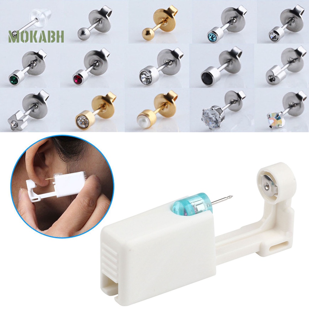 Dụng Cụ Xỏ Khuyên Tai Bằng Thép Không Gỉ Không Đau Dùng Một Lần