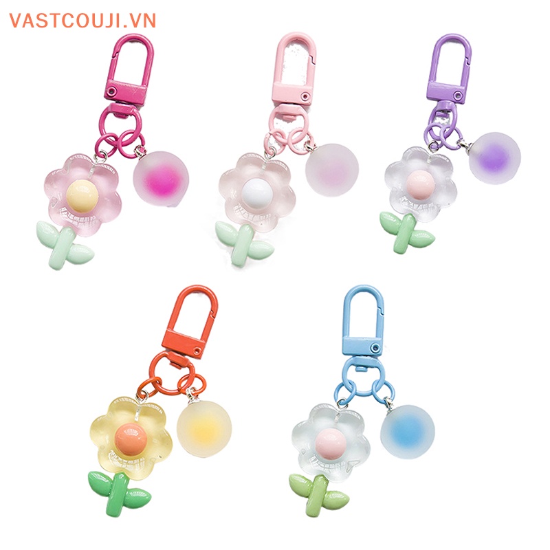Móc Khóa Hình Bông Hoa Nhiều Màu Sắc Dễ Thương