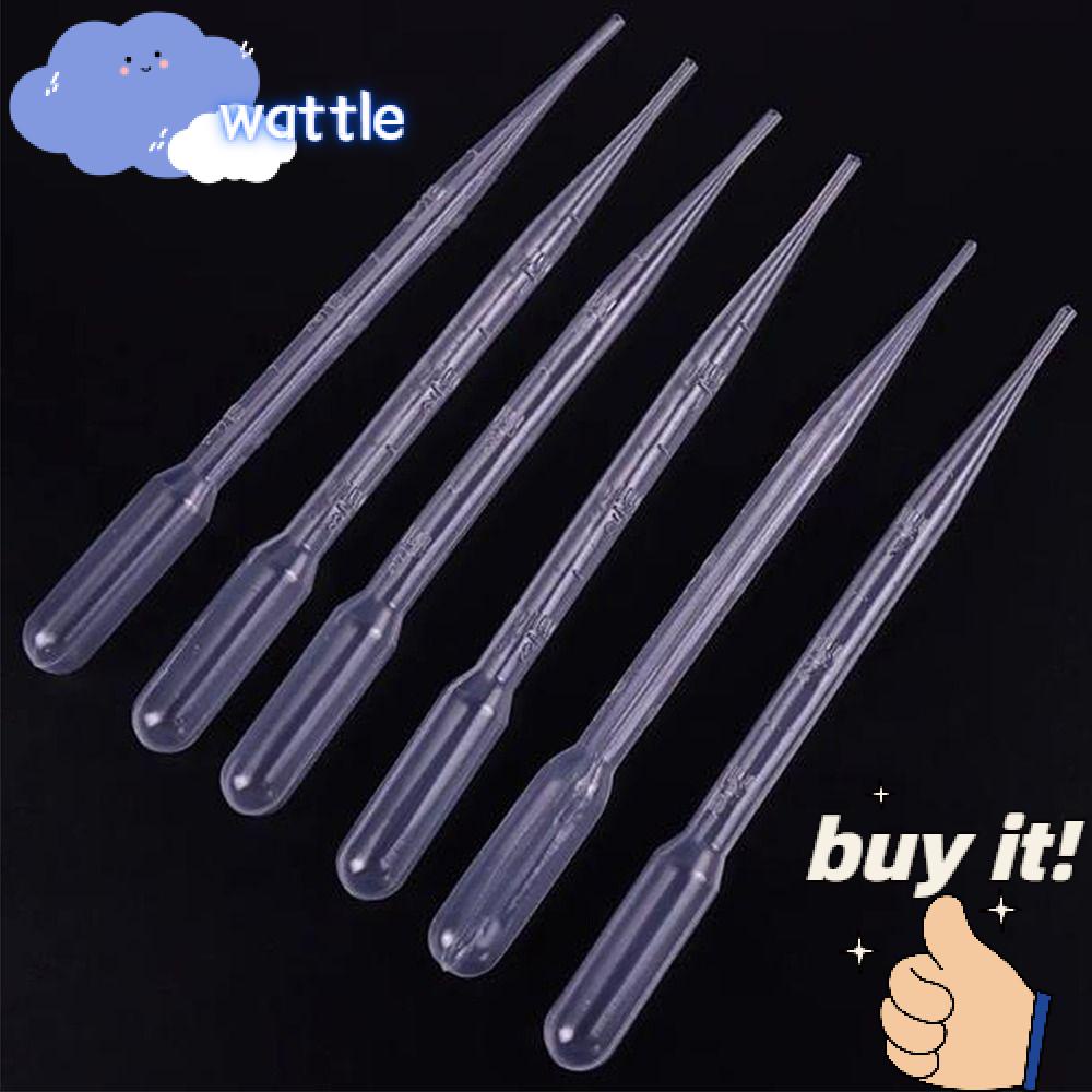 WATTLE Bộ 100 Ống Nhỏ Giọt Bằng Nhựa Trong Suốt 3ml Dùng Một Lần Cho Tinh Dầu