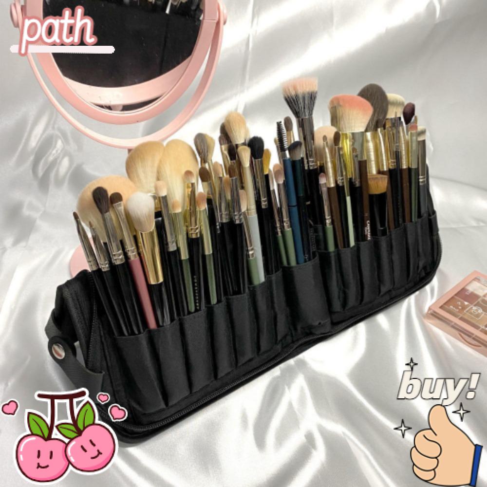 PATH Túi Đựng Cọ Trang Điểm Bằng PU 29 Lỗ Chống Nước Sức Chứa Lớn Có Thể Gập Lại Cho Nữ