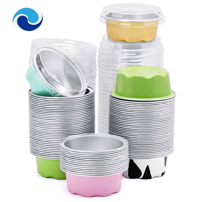 Set 100 Cốc Đựng Món Tráng Miệng / Salad Mini 1.6 Oz Có Nắp Đậy Tiện Lợi