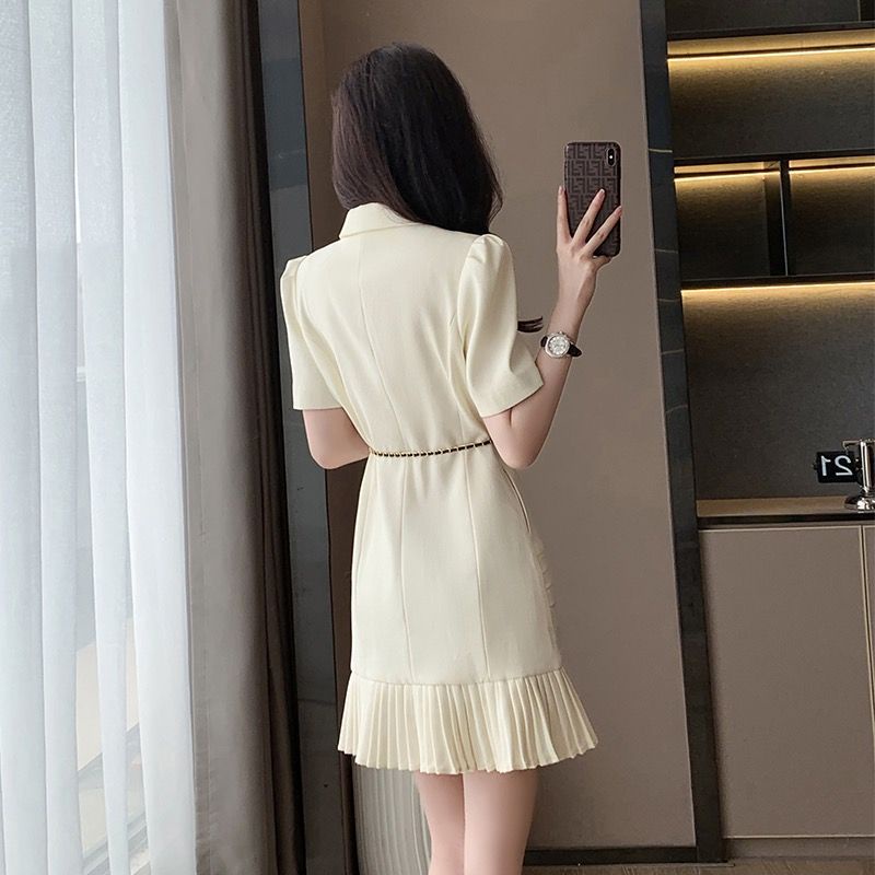 Đầm Nữ Thiết Kế Xếp Ly Phong Cách Pháp Thời Trang Hè 2023 Sang Trọng