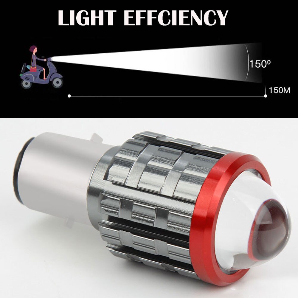 1 Đèn Pha H6 BA20D LED 3570 Chip H4 HS1 Ánh Sáng Trắng / Vàng Cho Xe Máy