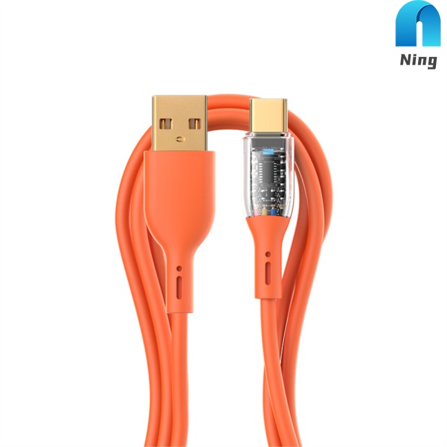 Dây Cáp Sạc Nhanh 66w Trong Suốt Tương Thích Với Huawei 1m Type-c 6a