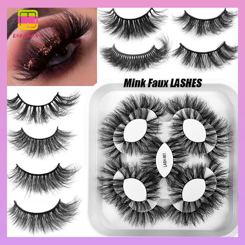 DIACHAVN Set 9 Cặp Lông Mi Giả Mềm Mại Handmade Dành Cho Nữ