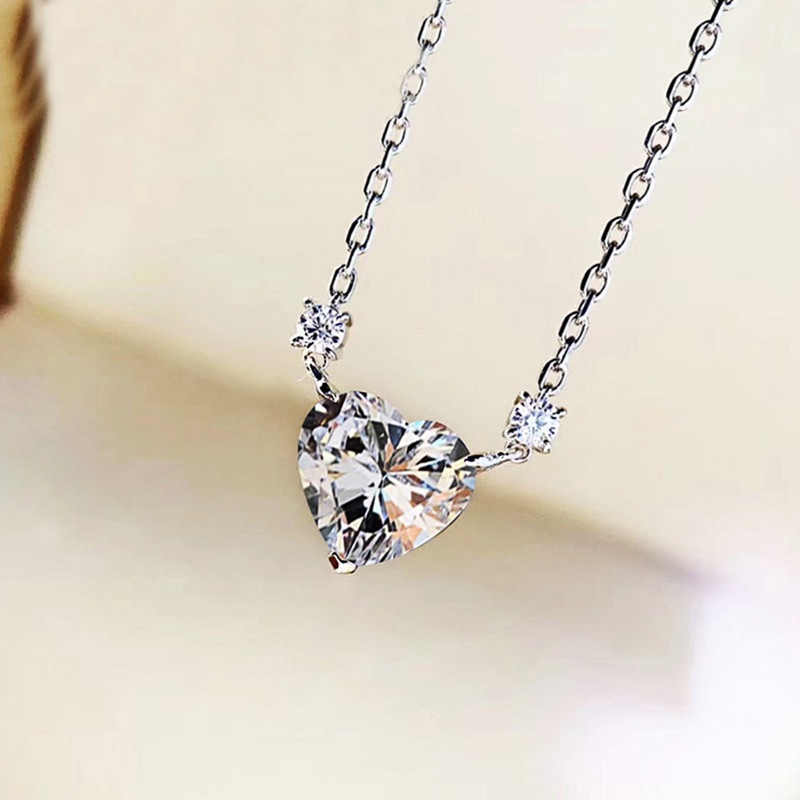 Ygt Vòng cổ Choker Bằng Thép Không Gỉ Mặt Trái Tim Đính Đá Zircon Ngọt Ngào Cho Nữ