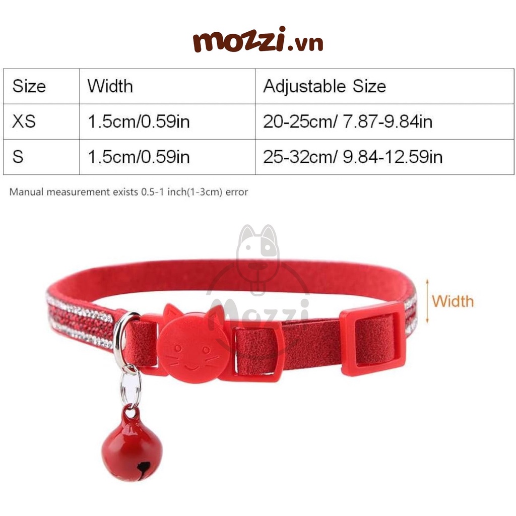 Vòng cổ đính đá size mini cho chó mèo nhỏ
