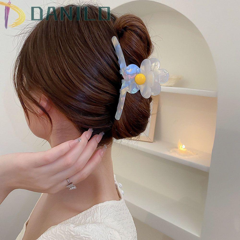 DANILO Kẹp Tóc Hình Cá Mập Đính Hoa Thời Trang Hàn Quốc