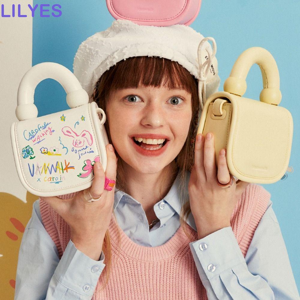 LILYES Túi Đeo Chéo Mini Hình Vuông In Họa Tiết Graffiti Dành Cho Trẻ Em