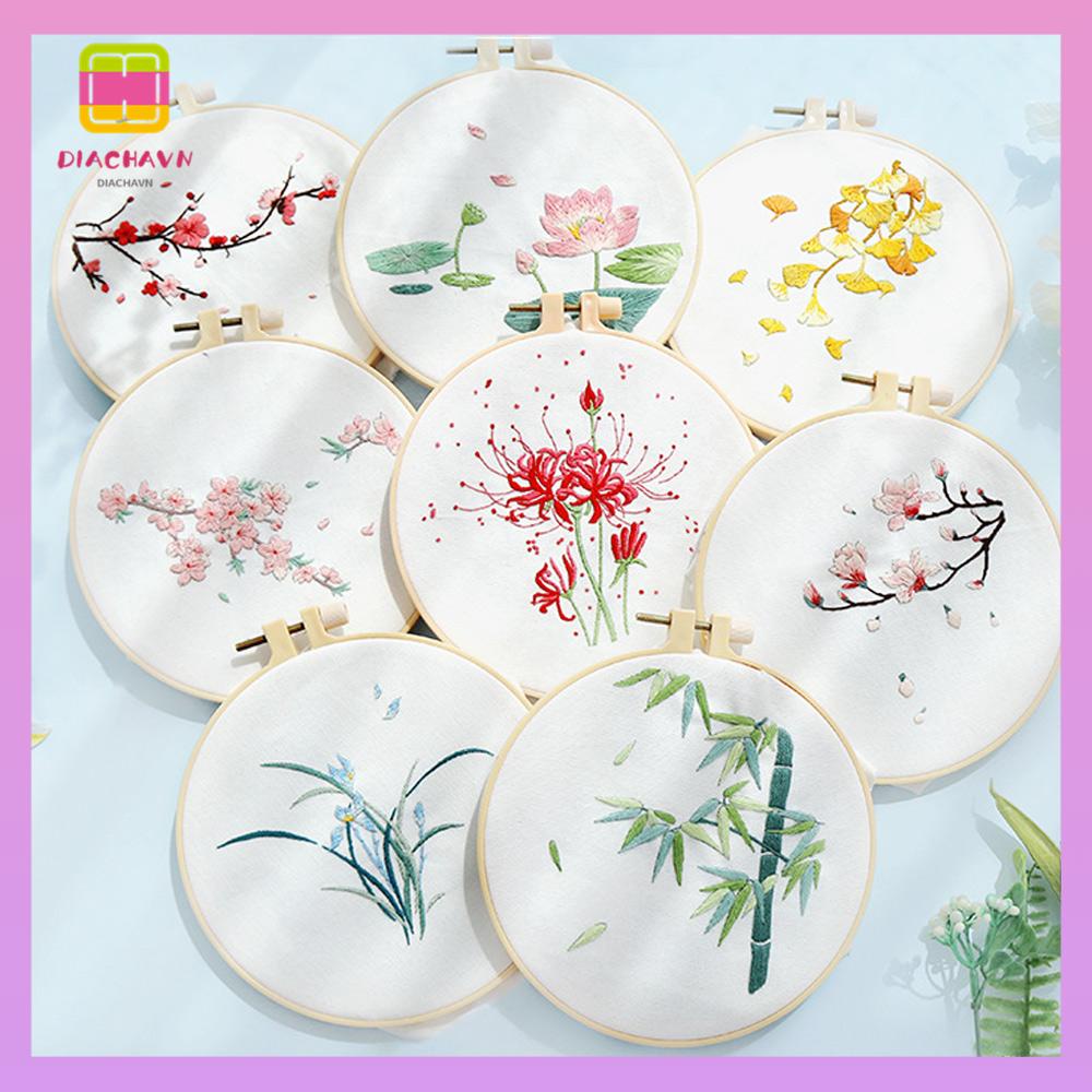 DIACHAVN Bộ Dụng Cụ Thêu Thủ Công Cho Người Mới Bắt Đầu