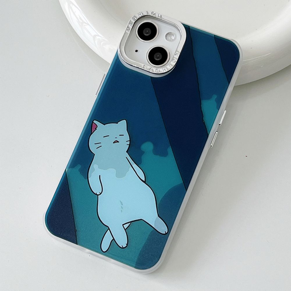 Ốp Điện Thoại TPU Mềm Chống Sốc Mạ Điện In Hình Mèo Dễ Thương Cho IPhone 14 13 12 11 Pro Max X XR 8 7 Plus