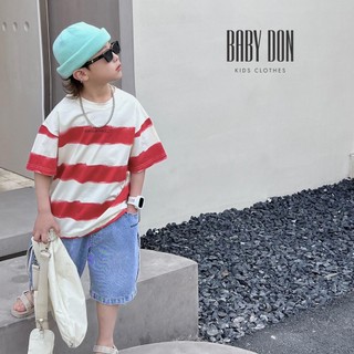 Áo thun chữ sọc màu cho bé trai