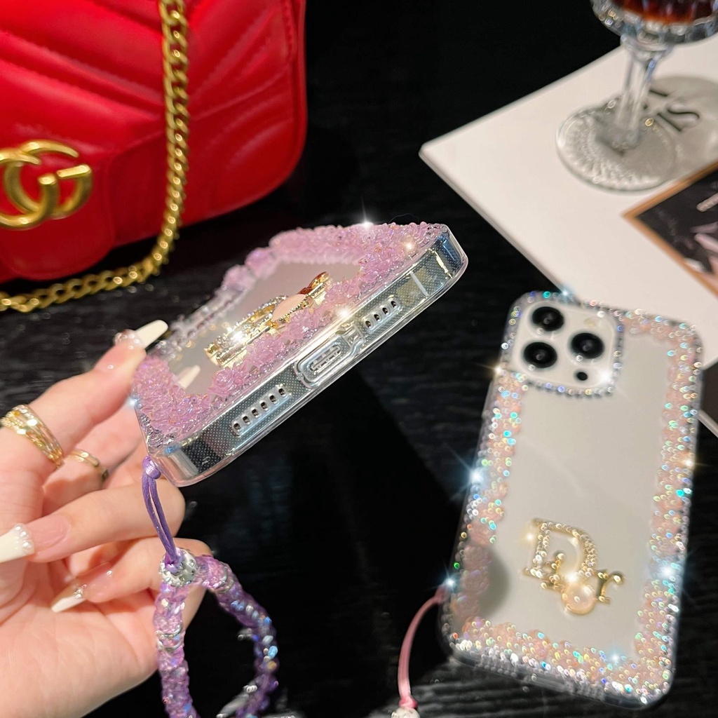 Ốp Điện Thoại Samsung A14 5G A22 5G A14 A34 A54 4G A73 5G A53 A33 A23 A52 A72 5G Hình Hoa Hồng 3D Đính Đá Pha Lê Cho