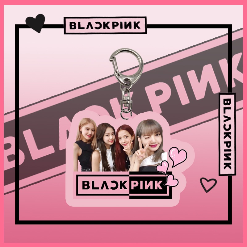 Móc khóa hình nhóm nhạc Blackpink màu đen HD làm từ acrylic