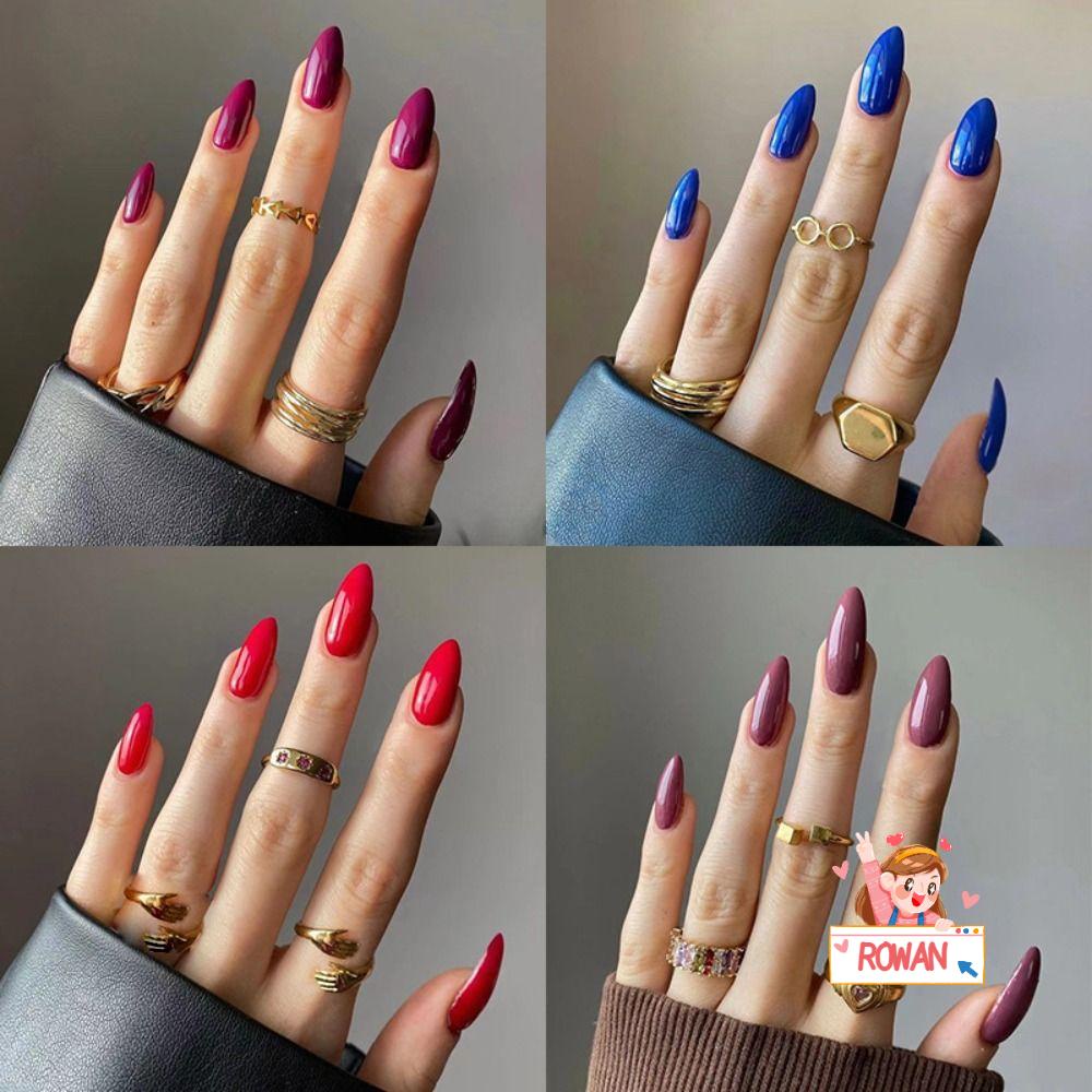 ROWANS Bộ 24 Móng Tay Giả Che Phủ Toàn Diện Thời Trang