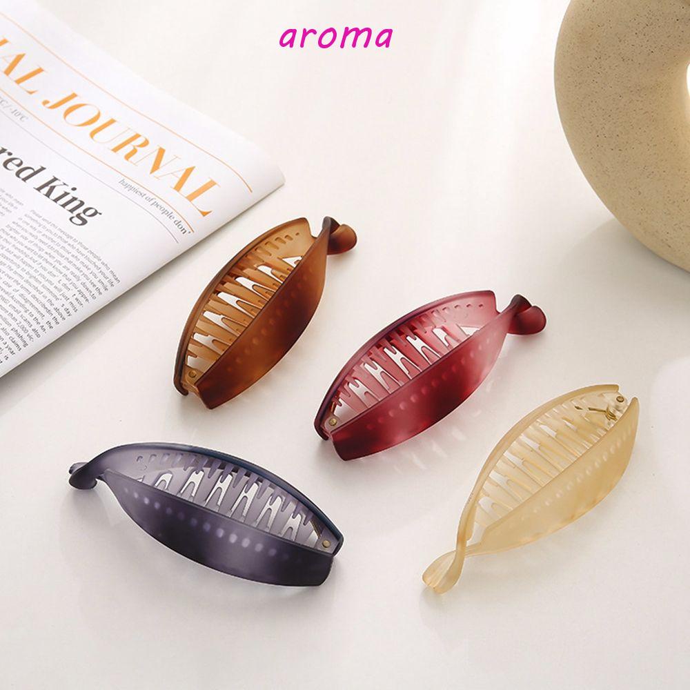 AROMA Kẹp Tóc Răng Bản Rộng Màu Sắc Gradient Thanh Lịch Dễ Phối Đồ Phong Cách Hàn Quốc Cho Nữ