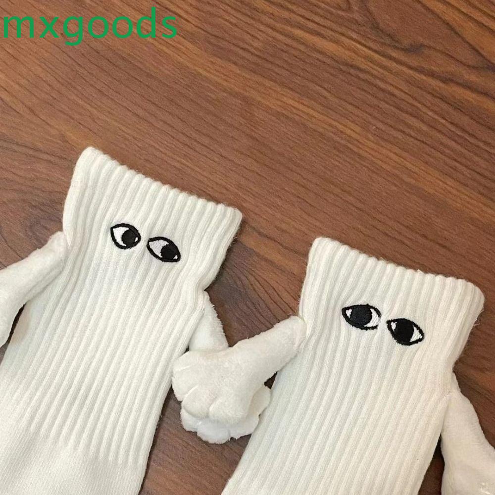 MXGOODS Vớ Trắng Mỏng Thoáng Khí Thêu Họa Tiết Sáng Tạo Cho Nữ