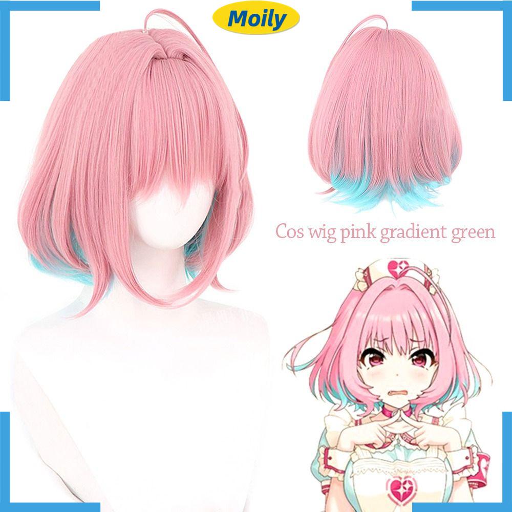 MOILYVN Bộ Tóc Giả Màu Xanh Lá Gradient Nhân Vật Yumemi Riamu