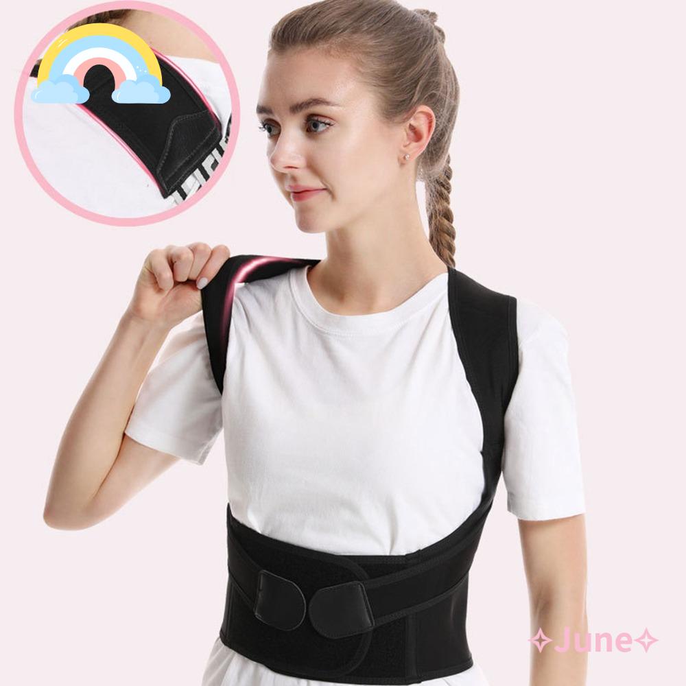 JUNE Dây Đai Kẹp Chỉnh Sửa Tư Thế Lưng 3D Bằng Vải Mềm Co Giãn Thoáng Khí Gây Ồn