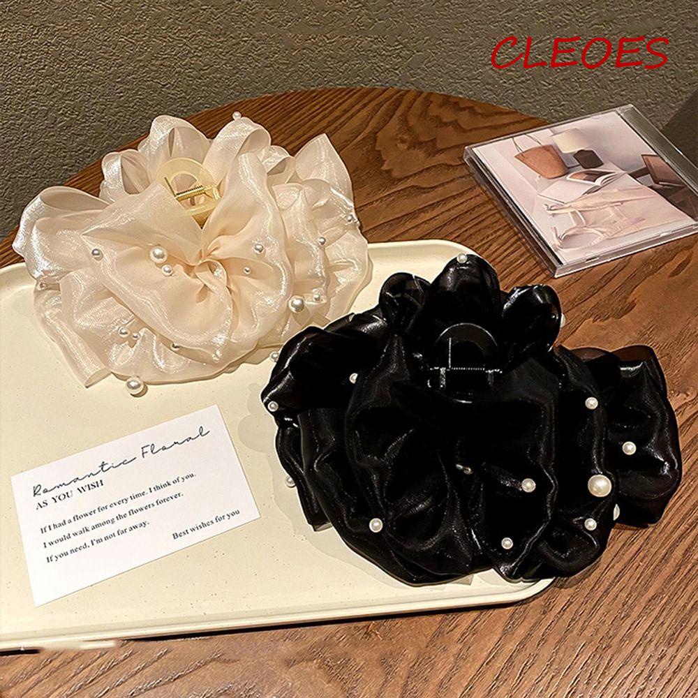 CLEOES Kẹp Tóc Lưới Đính Nơ Nhiều Lớp Xinh Xắn Cho Nữ