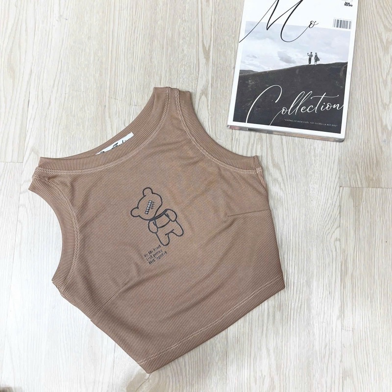 ÁO Thun 3 lỗ Sát Nách Croptop in hình gấu alohashop91