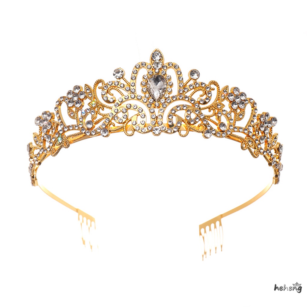 Cài Tóc Hình Vương Miện Đính Đá Chống Trượt / Mài Mòn Cho Cô Dâu