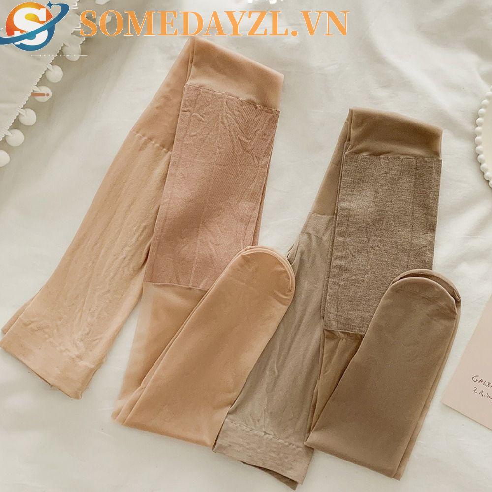 SOMEDAYZL Vớ Lụa Nylon Cao Đến Đầu Gối Thoải Mái Chống Móc Phong Cách Vintage Đơn Giản Cho Nữ