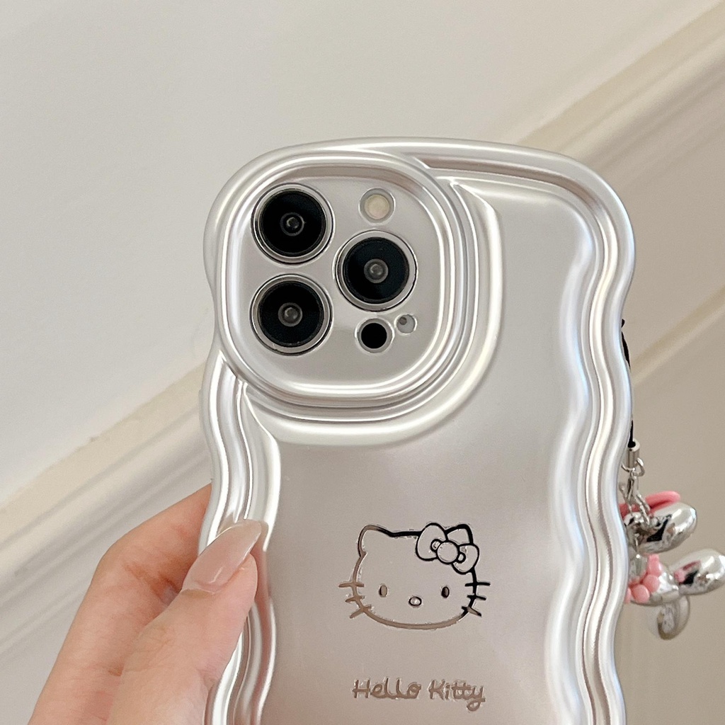 Ốp Điện Thoại Tpu Mềm Trong Suốt Mạ Điện In Hình Mèo Kitty Cho iPhone 14 13 12 11 Pro Max