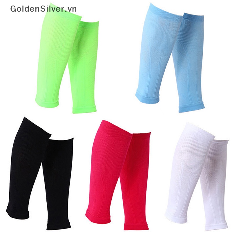 Goldsilver Vớ Thể Thao Bằng Nylon Dạ Quang Nén Bắp Chân Mỏng Hỗ Trợ Chạy Bộ Ban Đêm