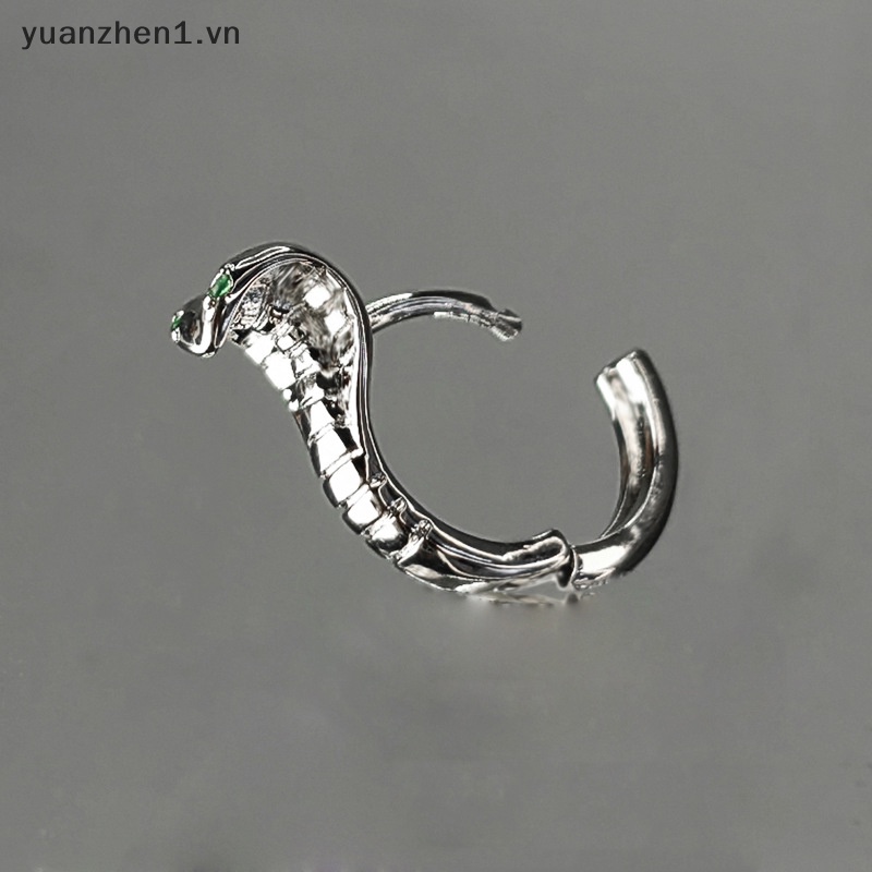 Bông Tai Hình Rắn Đính Đá Zircon Màu Xanh Lá Phong Cách Hip Hop Thời Trang Cho Nam Và Nữ