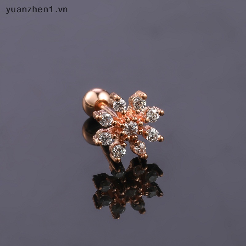 1 Khuyên Tai Hình Xoắn Ốc Đính Đá Zircon Thời Trang