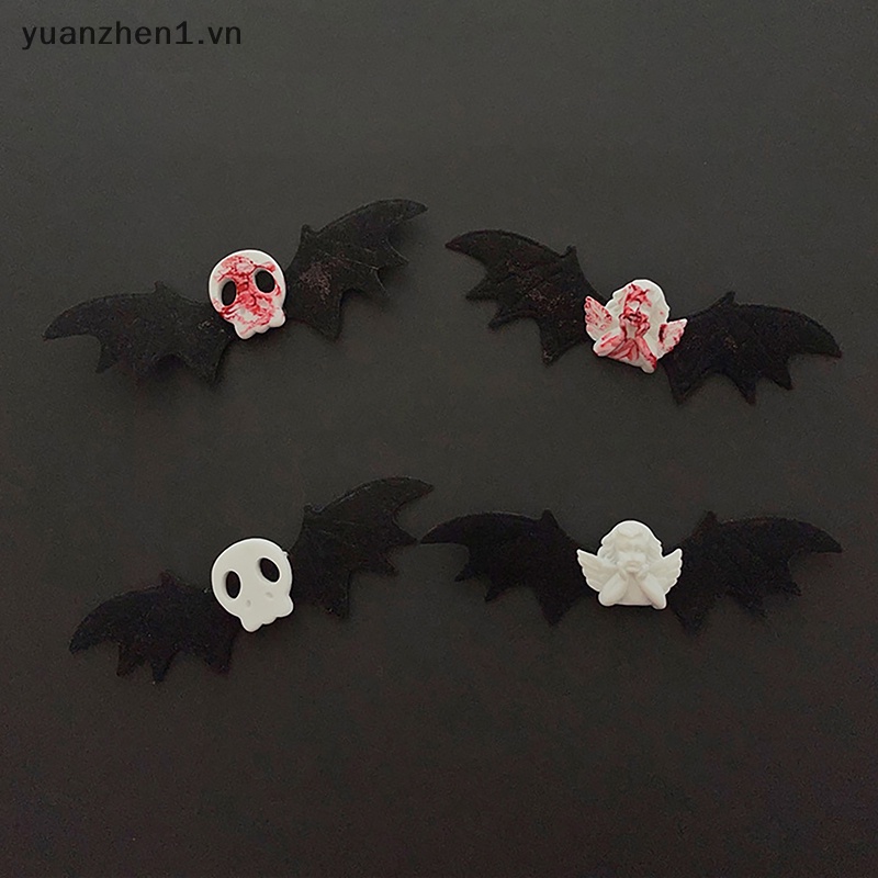 Kẹp Tóc Hình Đầu Lâu / Dơi / Thiên Thần Phong Cách Gothic Sáng Tạo Cho Dịp Halloween