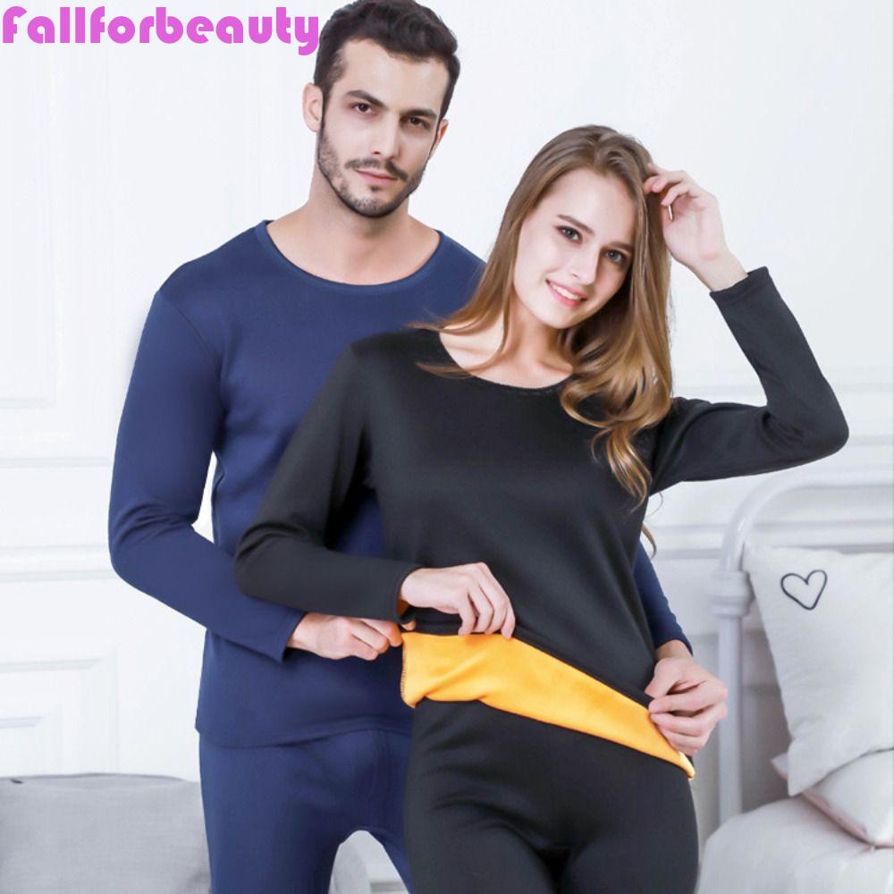 FALLFORBEAUTY Bộ Đồ Lót Long Johns Giữ Ấm Co Giãn Thoáng Khí Màu Sắc Thời Tiết Lạnh Cho Nam Và Nữ