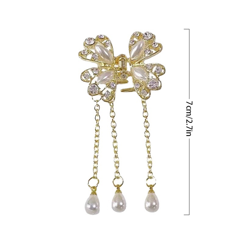 Kẹp Tóc Hình Bướm Đính Ngọc Trai Giả Phong Cách INS Tinh Tế Thời Trang Cho Nữ