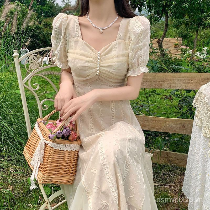 Hàng Có Sẵn Đầm Cô Gái Mori Phong Cách Pháp Cổ Điển Thanh Lịch Ngọt Ngào