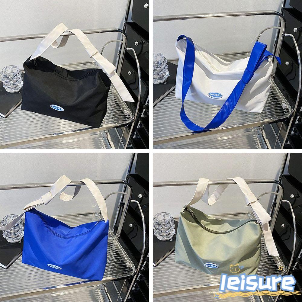 LEISURE Túi Tote Đeo Vai Chất Liệu Nylon Kích Cỡ Lớn Dành Cho Học Sinh