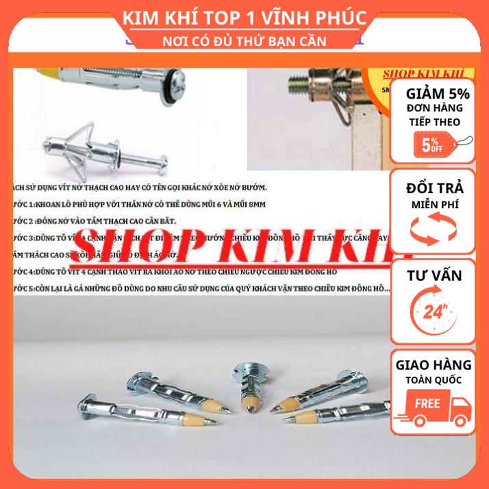 Vít nở thạch cao 4,5cm ( 15 con )