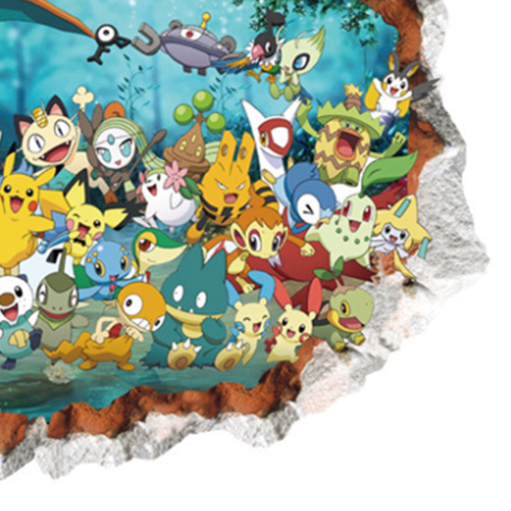 Miếng Dán Tường Bằng PVC Họa Tiết Hoạt Hình 3D Cỡ Lớn Chống Thấm Nước Có Thể Tháo Rời Trang Trí Nhà Cửa