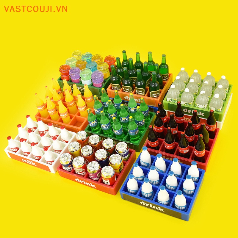 Bộ Mô Hình Chai Nước Ngọt VASTJI Mini Dùng Trang Trí Nhà Búp Bê