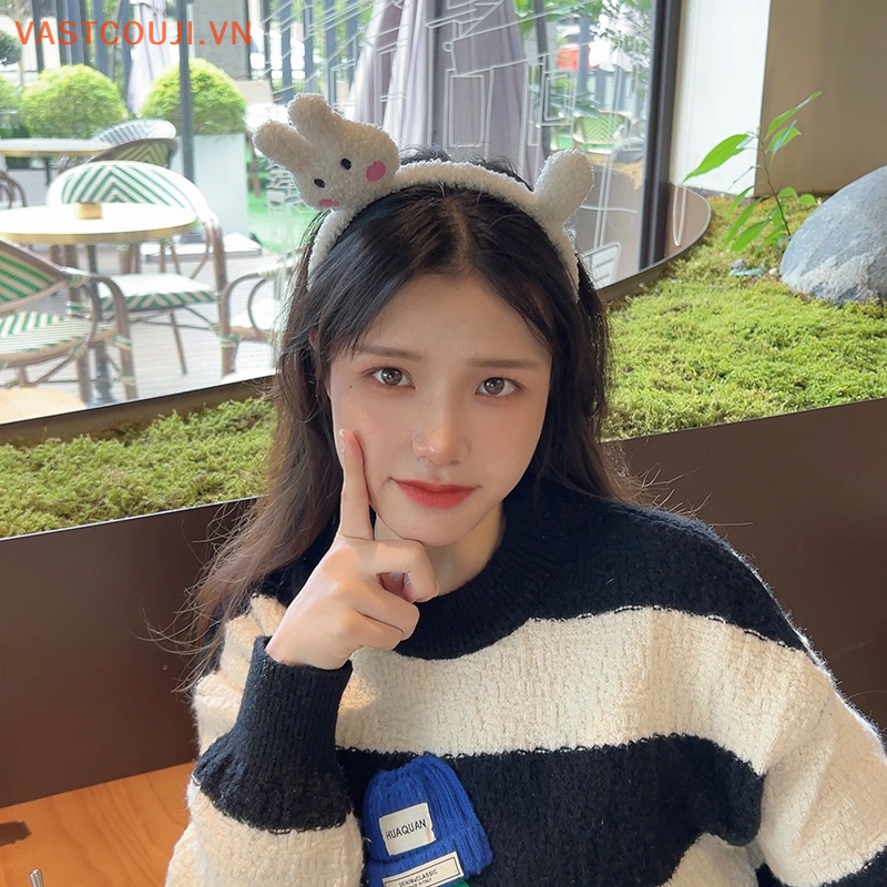 Băng Đô Cài Tóc Hình Mèo Bông Dễ Thương Thời Trang Thu Đông Cho Nữ