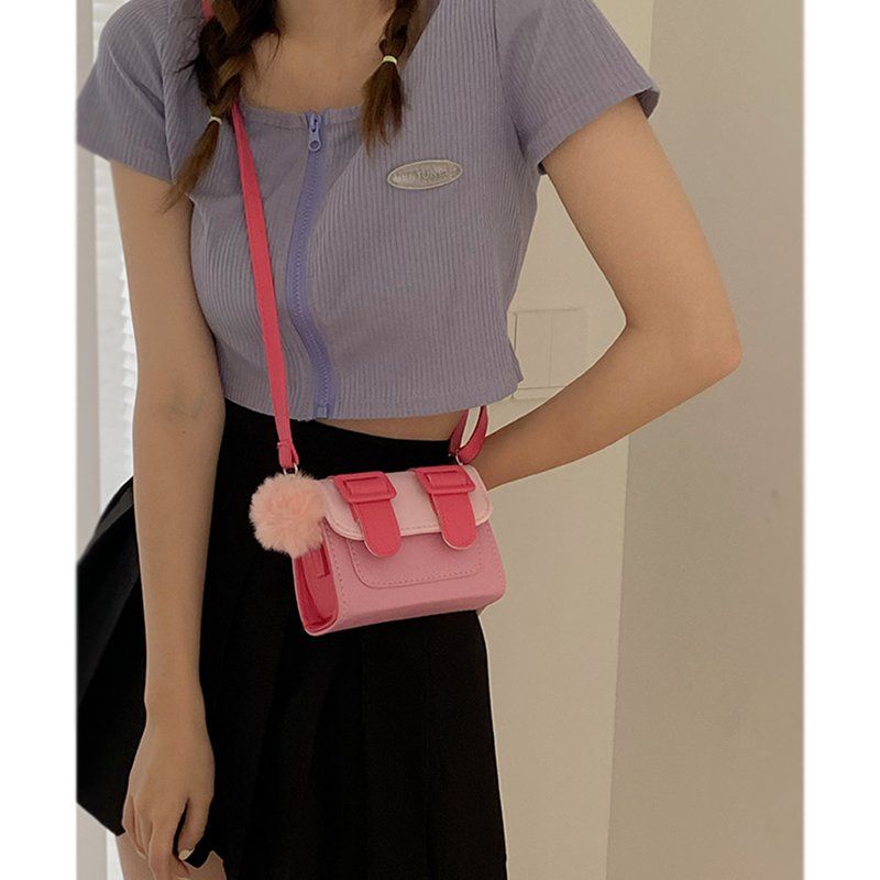 Túi Đựng Son Môi Hình Vuông Nhỏ Màu Sắc Tương Phản Thời Trang Cho Nữ