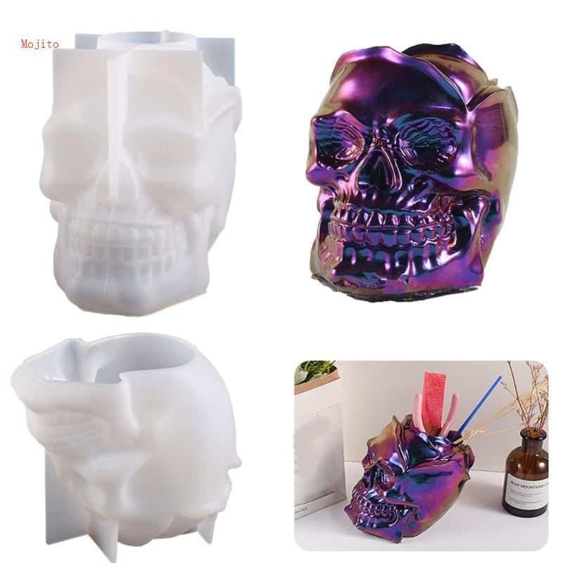 Khuôn Làm Giá Đỡ Bút Bằng Silicone Hình Đầu Lâu / Hoa Hồng Độc Đáo DIY