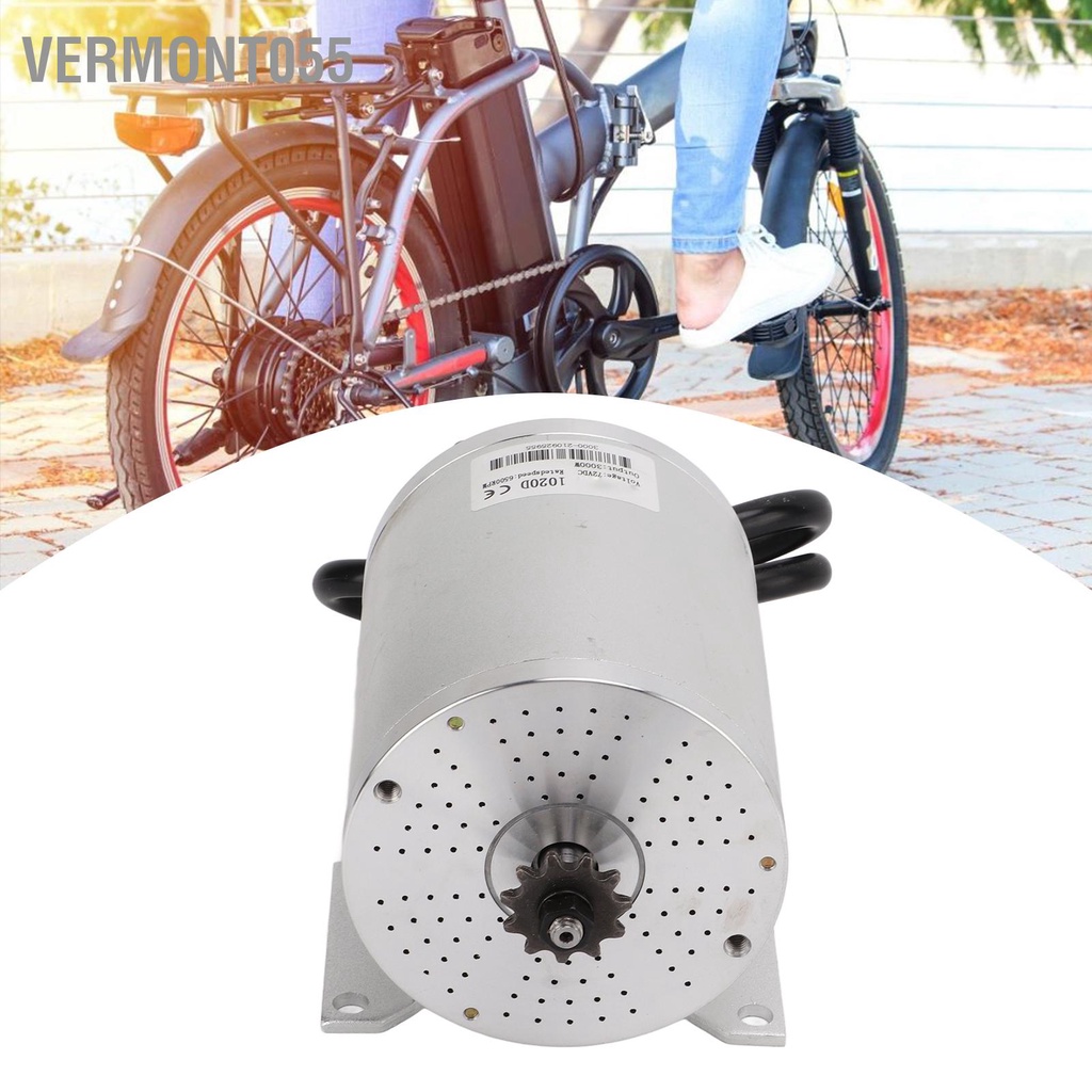 Vermont055 72V Điện Không Chổi Than DC 3000W BLDC Động Cơ Có 11 Răng Con Quay Cho Xe Đạp Go Kart